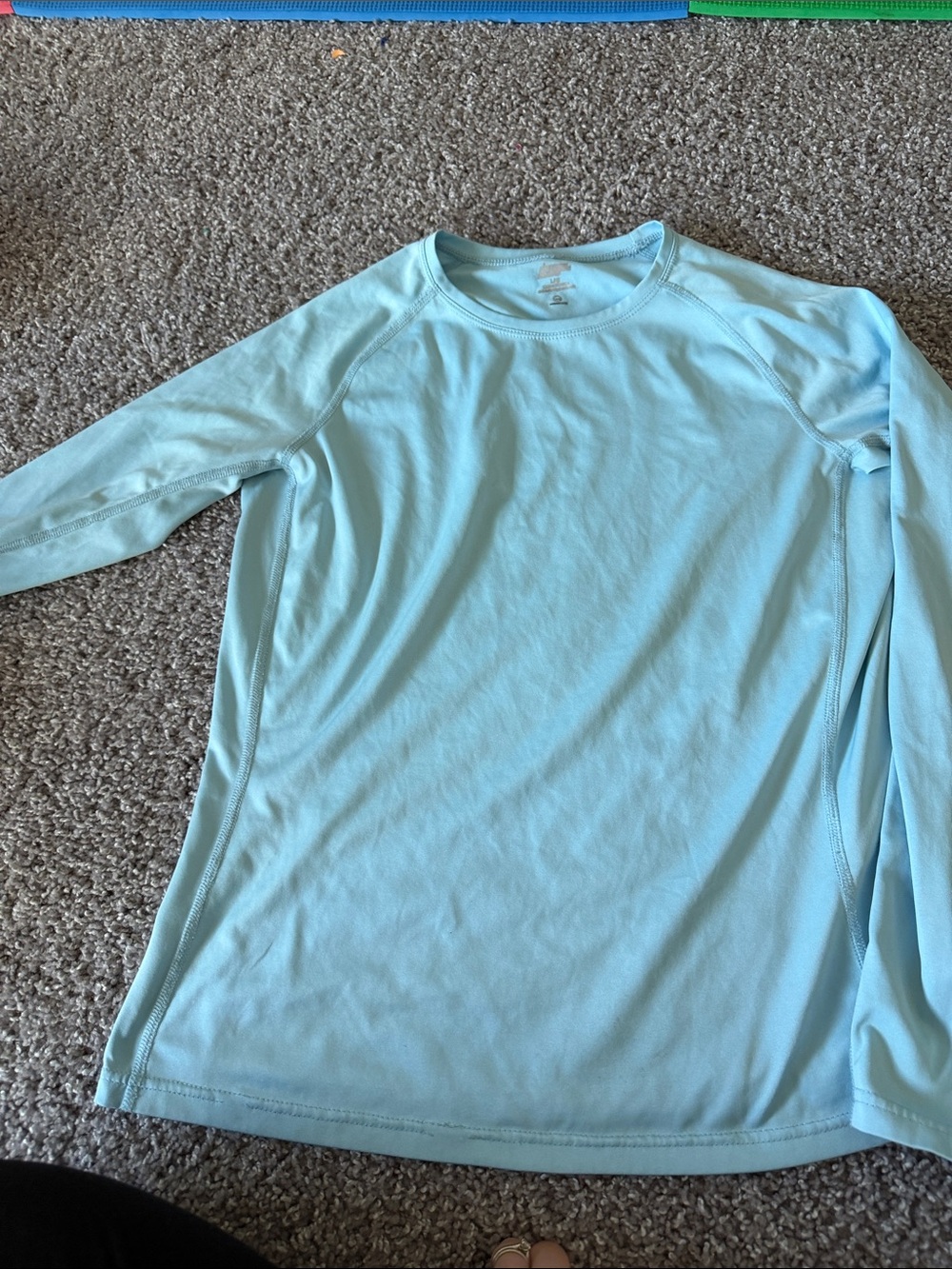 MEC large Light Aqua Performance Long Sleeve Tee
